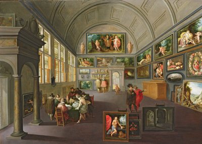 Het interieur van een schilderijengalerij door Hendrik the Younger Steenwyck